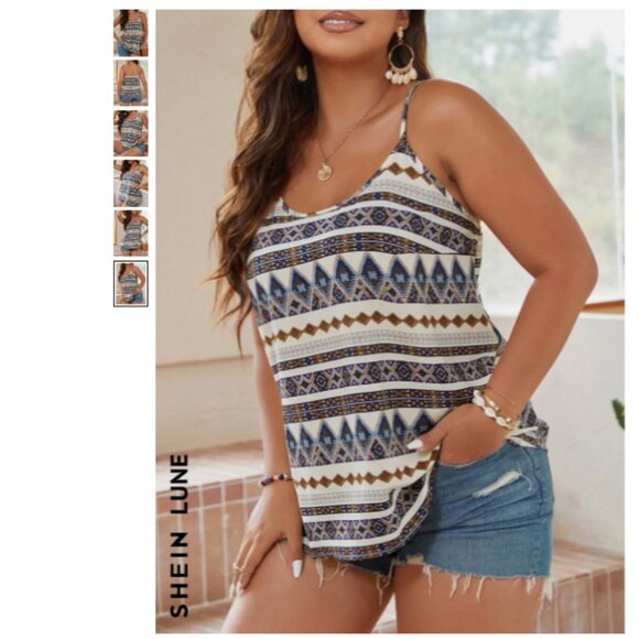 Plus Size Geometric Print Cami Top - Picture 3 of 7